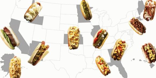 Foto di 50 hot dog negli stati d'America