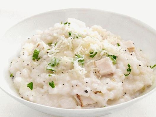 Risotto con formaggio e pollo