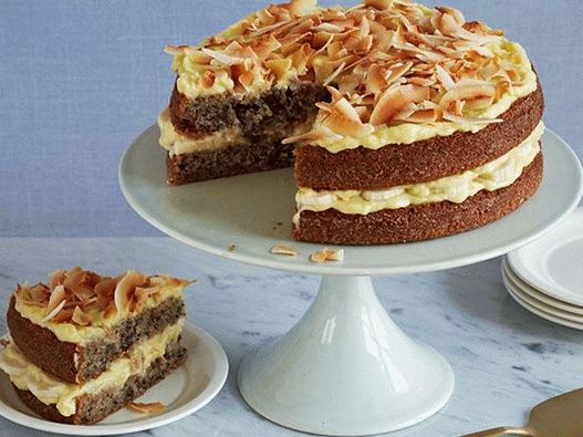 Foto di torta di crema di banana e cocco