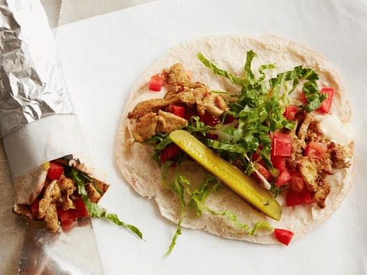 Photo Fast shawarma con pollo