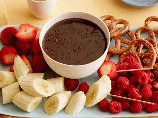 Foto del piatto - Fonduta di cioccolato e arancia