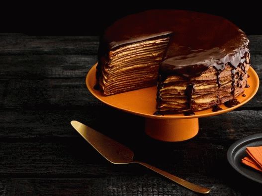 Foto Pancake con cioccolato e zucca