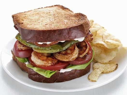 Photo BLT sandwich di gamberi