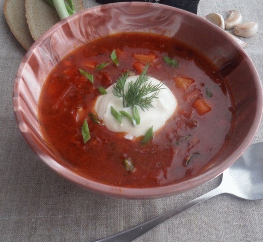 Boyarsky borsch con oca