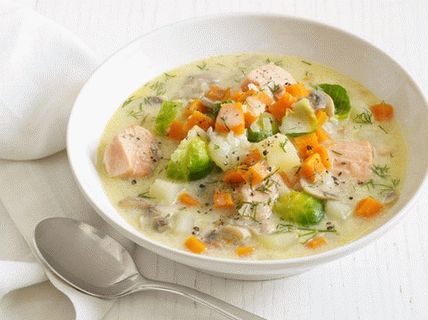 Foto di Chowder con salmone e verdure
