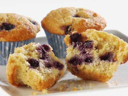 Muffin al kefir ai mirtilli con farina di mais