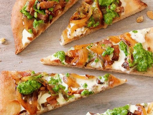 Foto del piatto - Tortilla con pancetta e pesto di cipolle