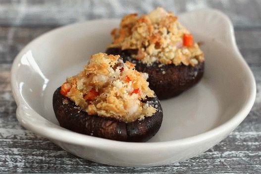 Funghi farciti con ripieno di granchio croccante