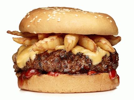 Foto Hamburger con patatine fritte