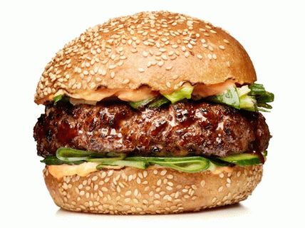 Hamburger fotografici con cetrioli e salsa hoisin