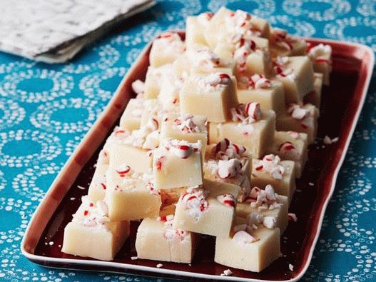 Foto di iris al cioccolato bianco con caramelle alla menta