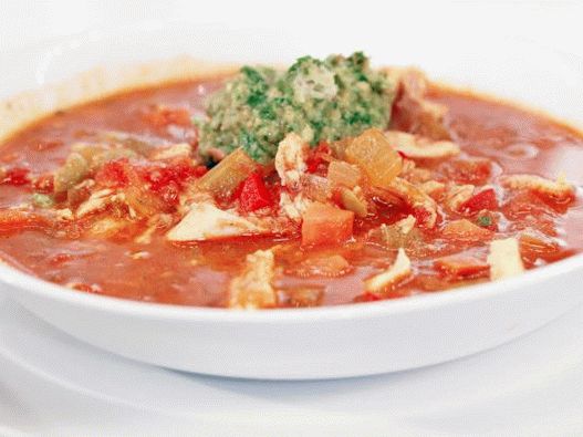 Stufato di pollo foto catalano con salsa di mandorle Picada