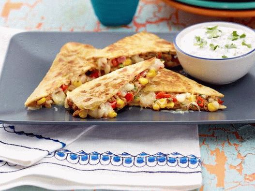 Foto di Quesadilla con mais e fagioli
