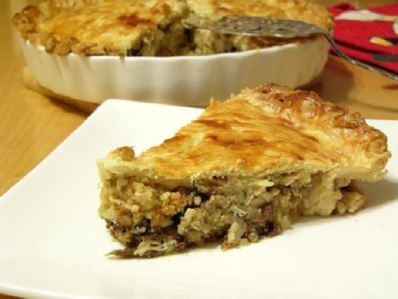 Quiche con pollo e funghi