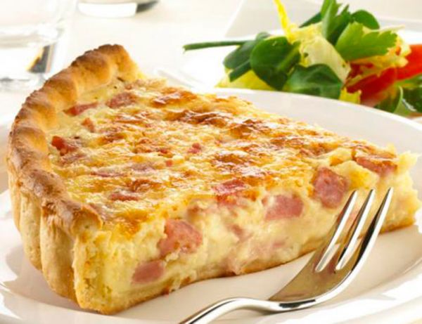 Quiche con formaggio e pancetta