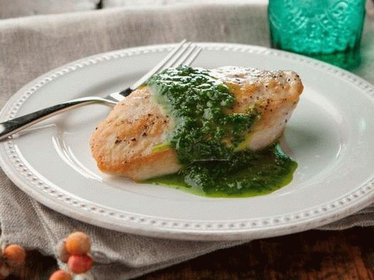 Foto di pollo al forno con salsa di menta e limone