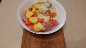 Cotolette di pollo e verdure