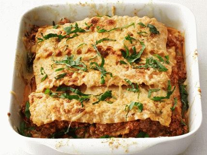 Foto di lasagne al forno sotto la griglia Foto di lasagne al forno sotto la griglia