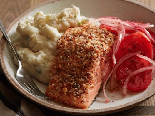 Foto Salmone e purè di patate con crema di formaggio