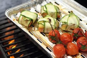 Salmone grigliato con zucchine