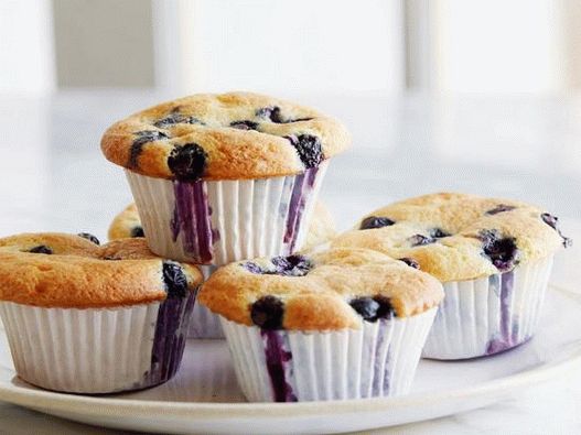 Foto del piatto - Muffin ai mirtilli su panna acida