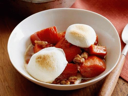 Foto del piatto - Casseruola di patate con patate dolci e marshmallow Foto del piatto - Casseruola di patate con patate dolci e marshmallow