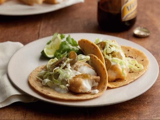 Tacos con pesce in pastella