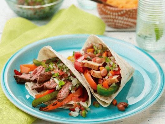 Fajitas alla griglia con due tipi di otturazioni