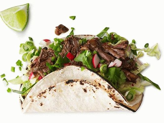 Tacos con succosa carne di manzo Barbacoa