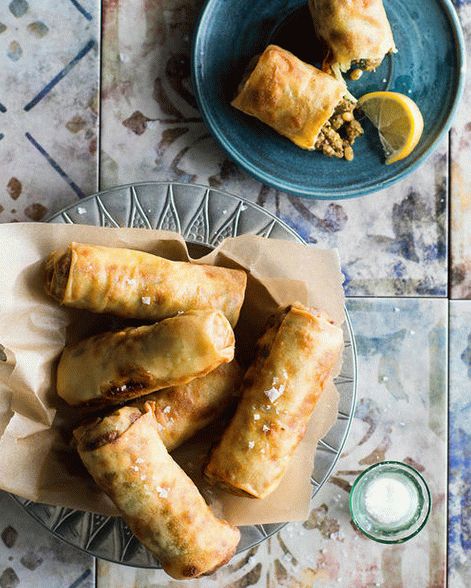 Foto Briouats marocchini con pollo