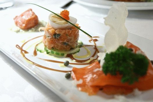 Foto di Millefolie con salmone selvatico irlandese affumicato