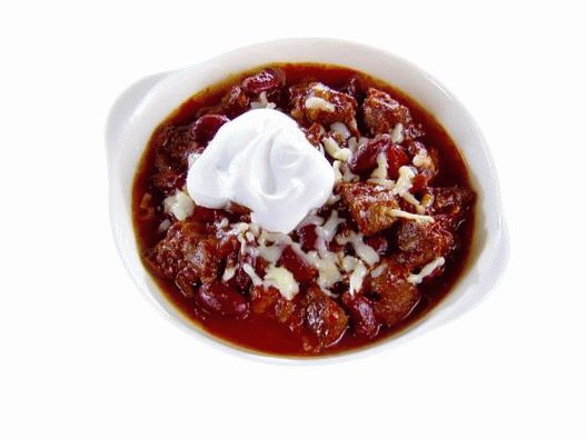 Foto di chili di carne con caffè e bourbon