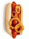 Hot dog con anelli di cipolla