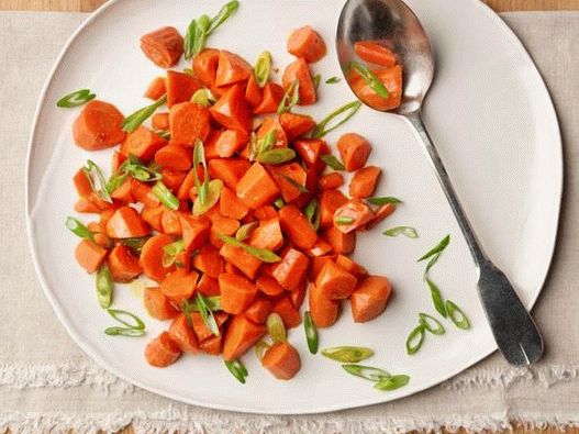 Foto carote Sharp-dolci con cipolle verdi nel microonde