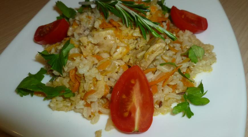 Pilaf con carne di coniglio