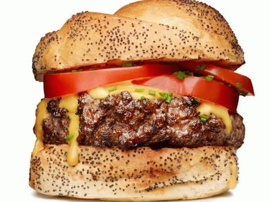 Hamburger con salsa di formaggio alla birra