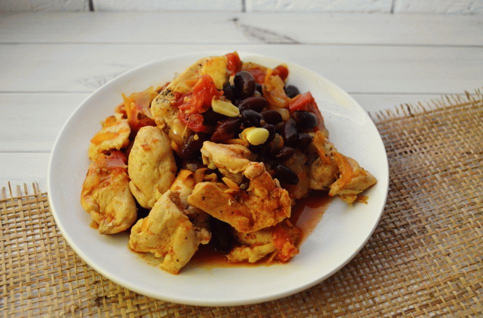 Spezzatino di pollo con fagioli