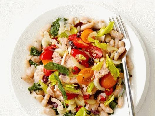 Foto del piatto - Insalata tiepida di fagioli toscani con tonno