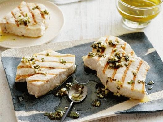 Foto - Pesce spada alla griglia con limone, menta e basilico
