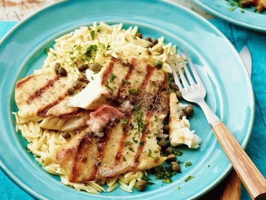 Foto - Tilapia alla griglia con olio di limone, capperi e pasta di orzo
