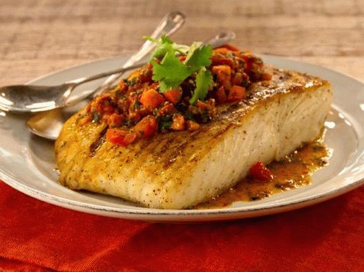 Foto - Pesce bianco grigliato con inchiostri
