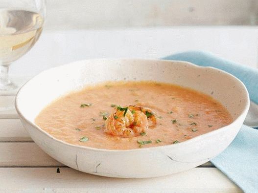 Foto - Zuppa di pomodori al forno con gamberi in agrodolce