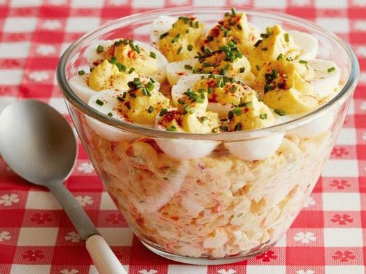 Foto del piatto - Insalata con pasta e uova ripiene