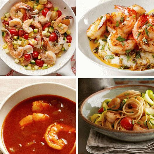 Ricette fotografiche per piatti di gamberi sani