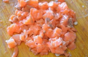 Palline di formaggio con salmone