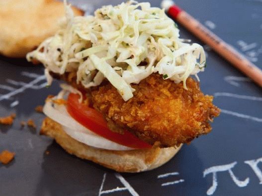 Panini con foto scorrevole con bastoncini di pollo e burro all'aglio