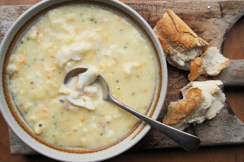 Zuppa di eglefino affumicato