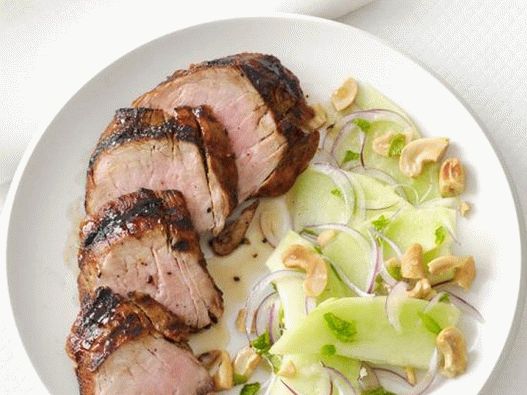 Filetto di maiale alla griglia con insalata di melone