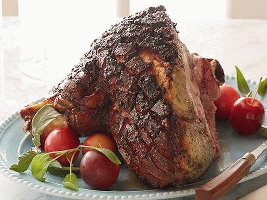 Prosciutto di maiale foto cotto al forno con glassa di mele