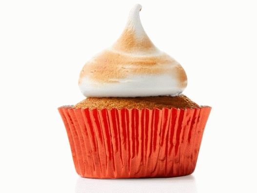 Foto di cupcake alla zucca con glassa di marshmallow fritta